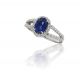 Oval Sapphire and Diamond Split Shank Ring in 18k White Gold (2.01ct. Center)