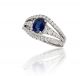 Oval Sapphire and Diamond RIng in 18k White Gold (1.45ct. Center)