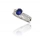 Oval Sapphire and Diamond Ring in 18k White Gold (1.98ct. Center)