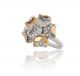 Pave Diamond Floral Ring in 18k White and Rose Gold (0.60ct. tw.)