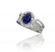 Oval Sapphire and Diamond Halo Ring in 18k White Gold (1.68ct. tw.)