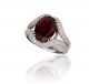 Oval Rubellite Tourmaline and Pave Diamond ring in 18k White Gold (5.09ct. center)