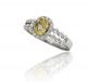 Oval Yellow Sapphire and Diamond Halo Ring in 18k White Gold (0.98ct. Center)