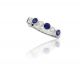 Blue Sapphire and Diamond Bezel Set Ring in 14kt White Gold (1.15ct. tw.) 