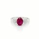 Oval Ruby Three Stone Ring in 18kt. White Gold (2.12ct. tw.)
