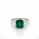 Emerald and Diamond Three Stone Ring in Platinum & 18kt. Yellow Gold (2.21ct. tw.)