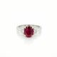 Oval Ruby Three Stone Ring in Platinum & 18kt. Yellow Gold (2.49ct. tw.) GIA Certified 