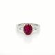 Oval Ruby Three Stone Ring in Platinum & 18kt. Yellow Gold (2.49ct. tw.) GIA Certified 