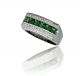 Princess Cut Tsavorite and Diamond Ring in 18k White Gold (1.10ct. tw.)