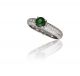 Green Tsavorite and Diamond Ring in 18k White Gold (0.91ct. Center)