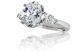 Three Stone Pear Shape Diamond Engagement Ring Setting In Platinum (1.03ct. tw.)