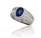 Oval Sapphire and Diamond Ring in 18k White Gold (2.66ct. Center)