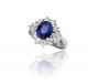 Sapphire and Diamond Ring in 18k White Gold (3.08ct. Center)