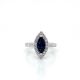 Marquise Sapphire and Diamond Halo Ring in 18kt. White gold (1.81ct. tw.)