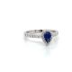 Pear Sapphire and Diamond Halo Ring in 18kt. White gold 