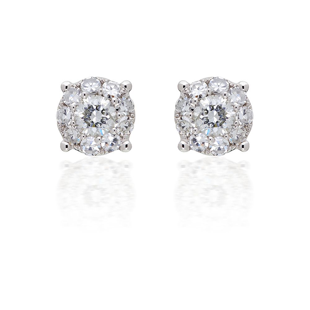 Round Diamond Stud Earrings (4 ct. tw.) in 18K White Gold