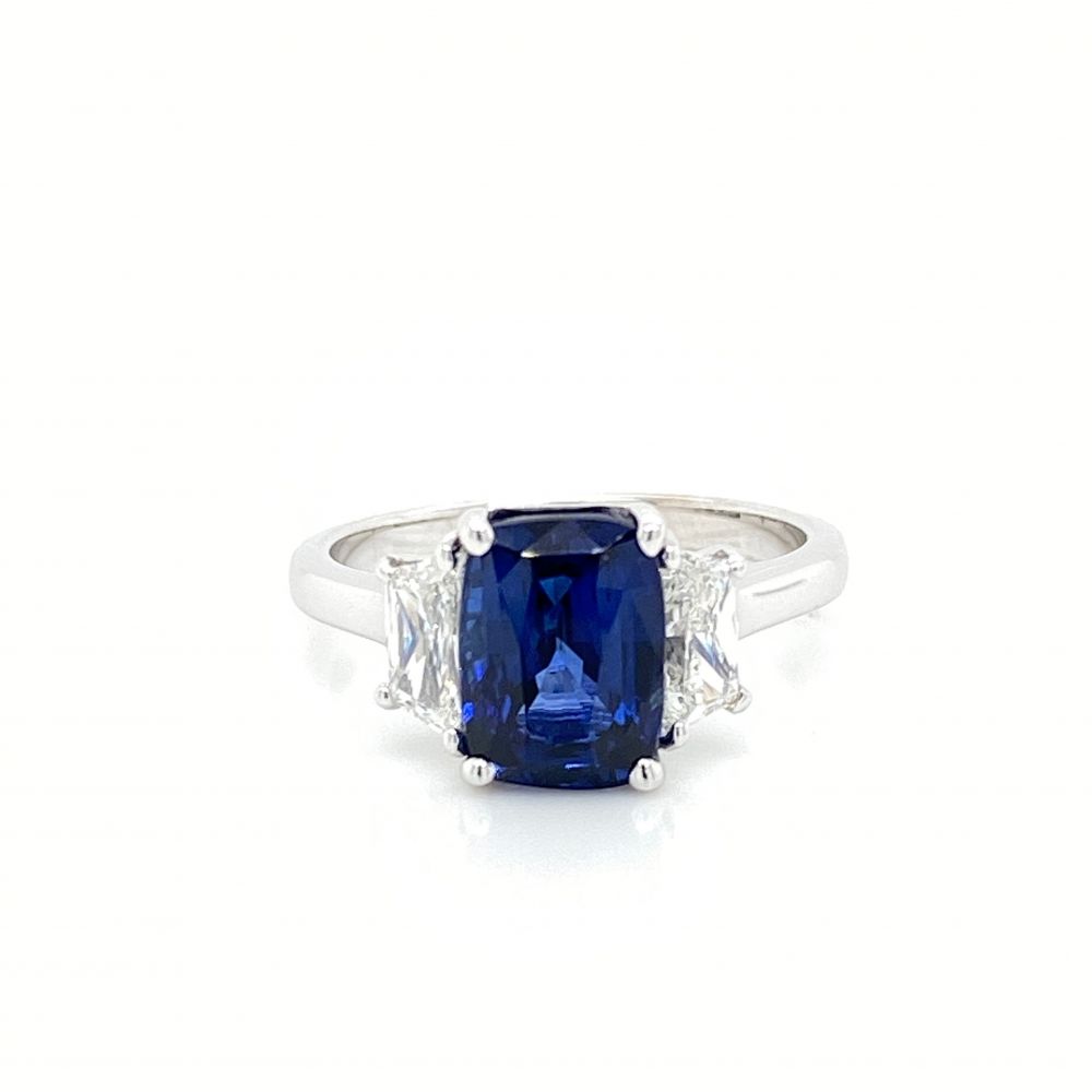 Cushion cut sapphire sale ring