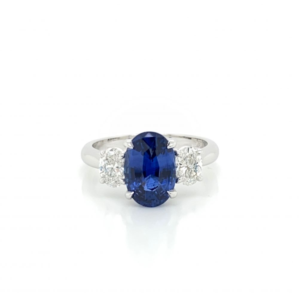 White gold ring sales with sapphire stone