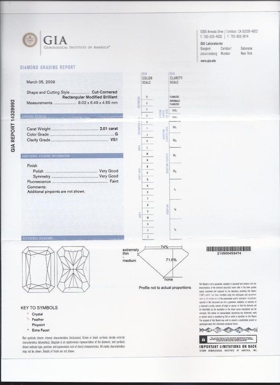 GIA Certified Radiant Cut Diamond Three Stone Engagement Ring In