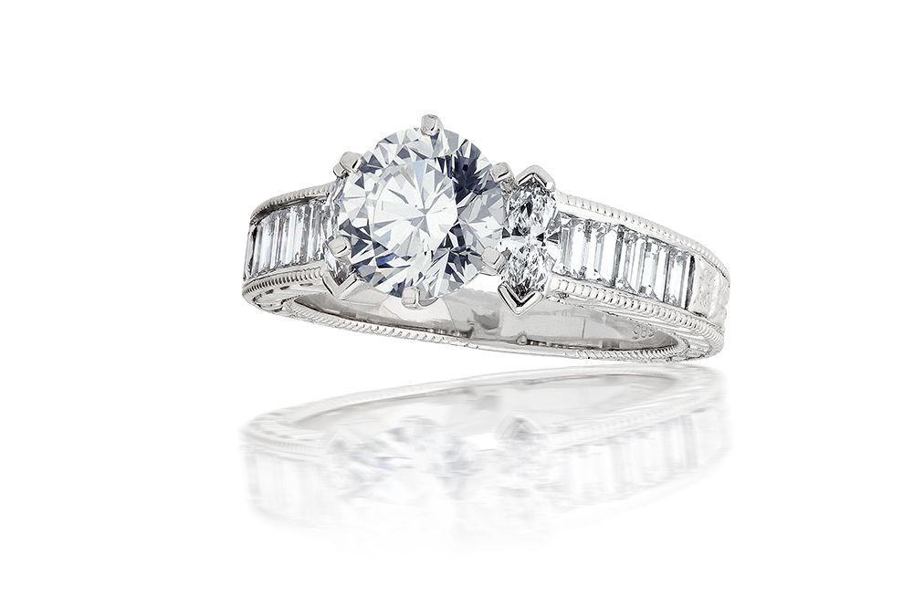Buy Heart Shaped Diamond Engagement Ring, 1.3 Carat Hear Shaped, 14K White  Gold Diamond Ring, Heart Diamond Ring, Side Stone Diamond Ring, Ring Online  in India - Etsy