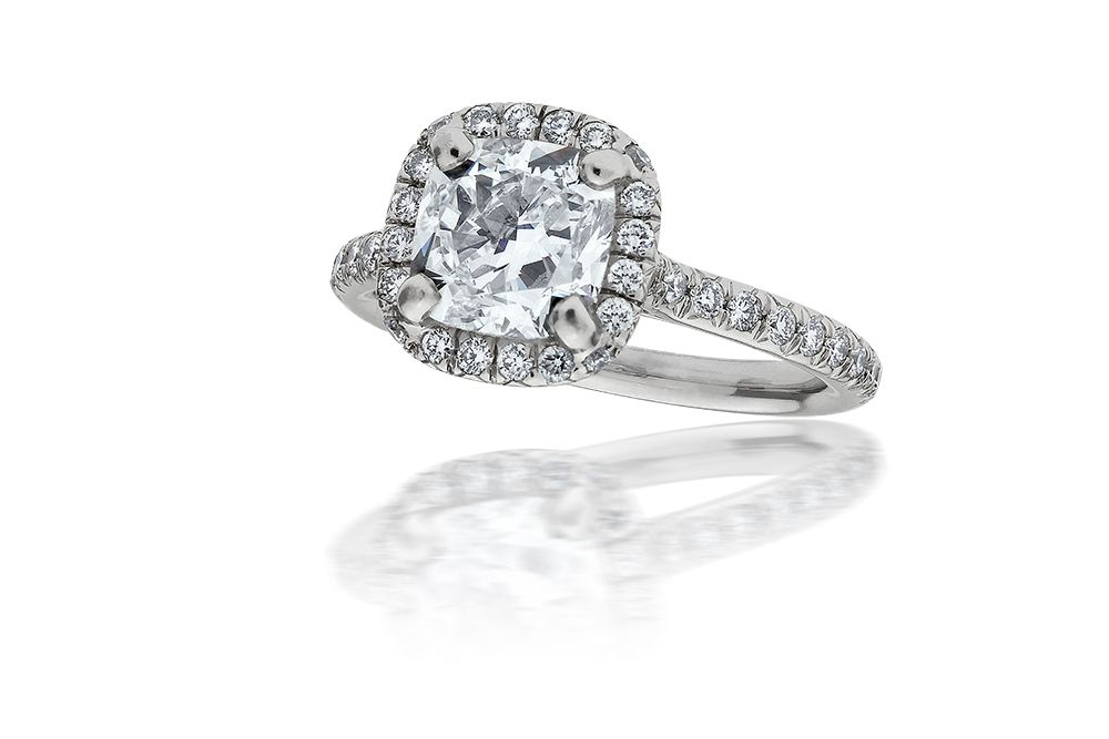 Tapered & Milgrain-Beaded Cushion-Shaped Diamond Halo Engage | Sanders  Jewelers | Gainesville, FL