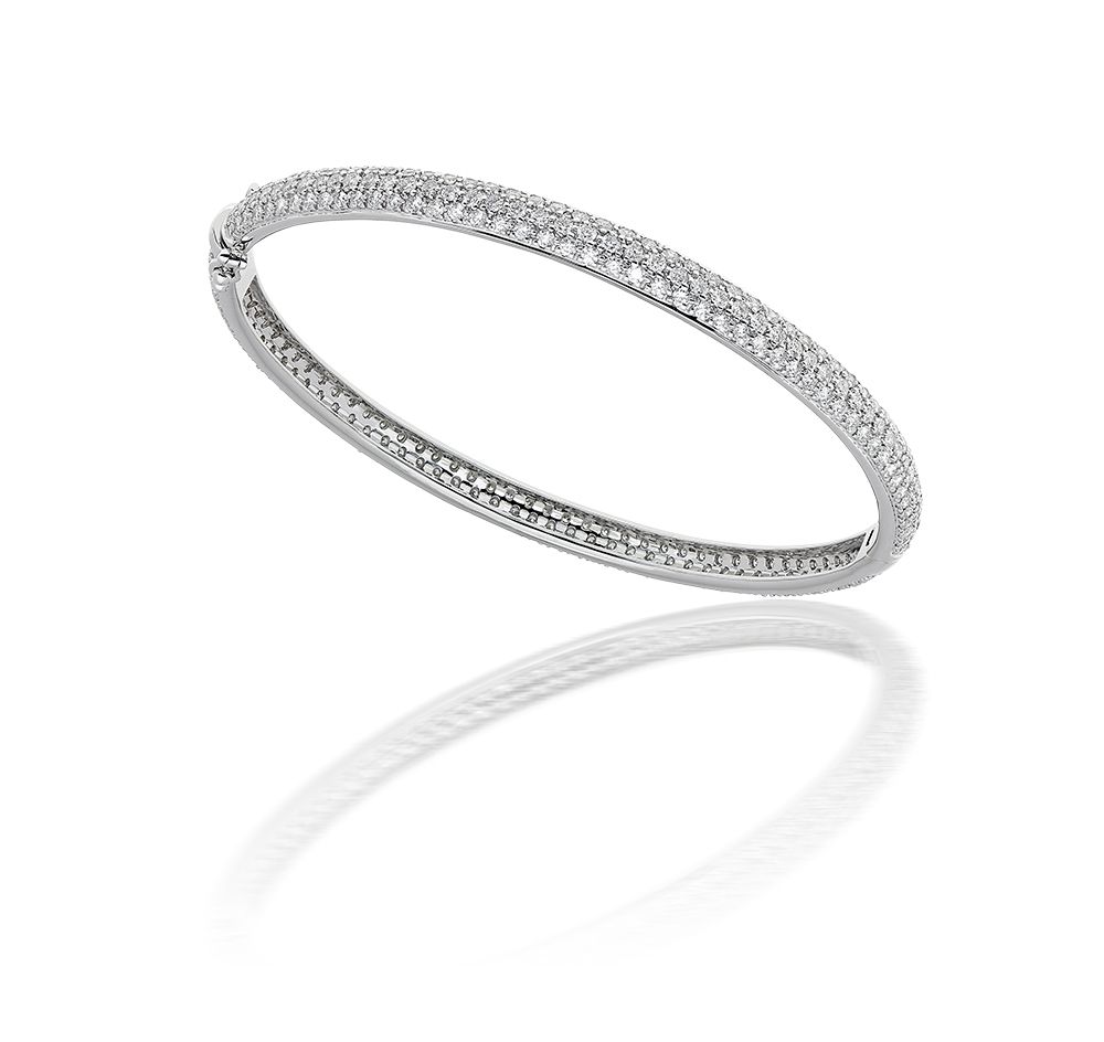 Diamond Pave Essential Bangle in 18ct Gold Vermeil on Sterling Silver and  Diamond  Jewellery by Monica Vinader
