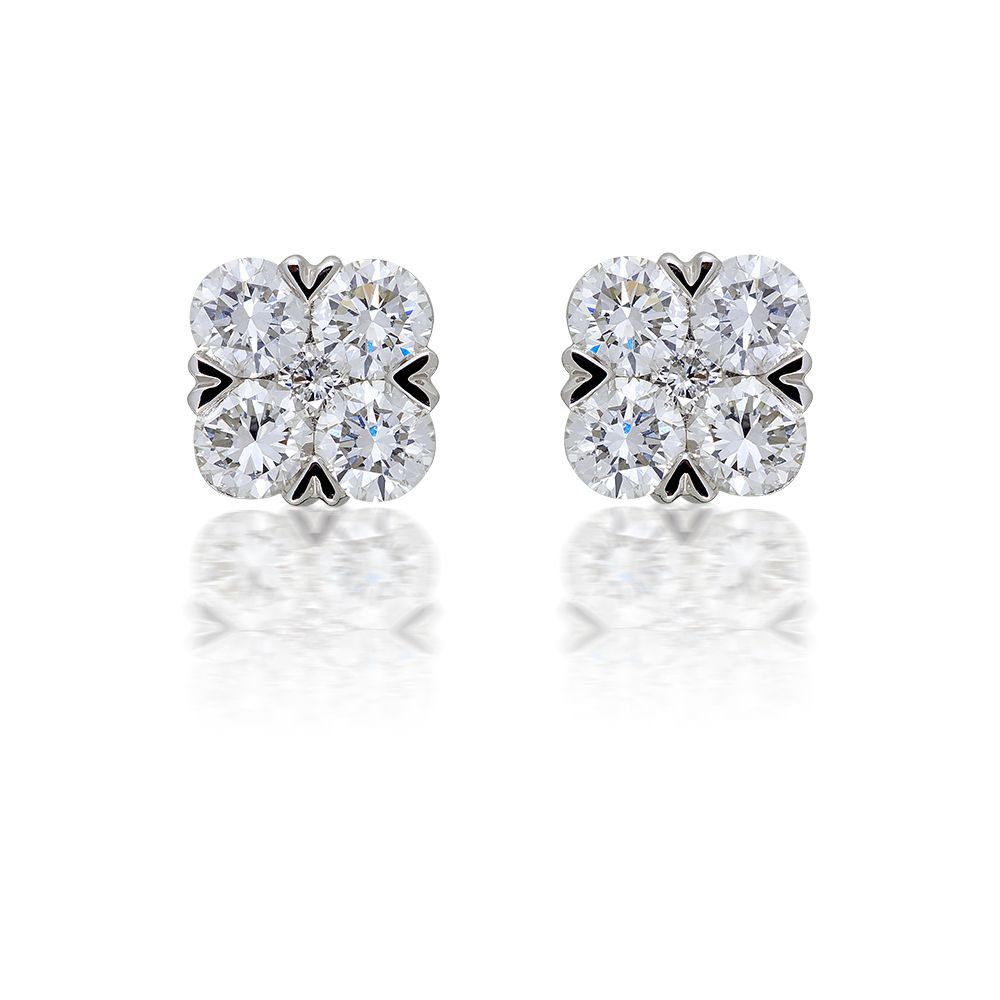 Round Diamond Stud Earrings (4 ct. tw.) in 18K White Gold