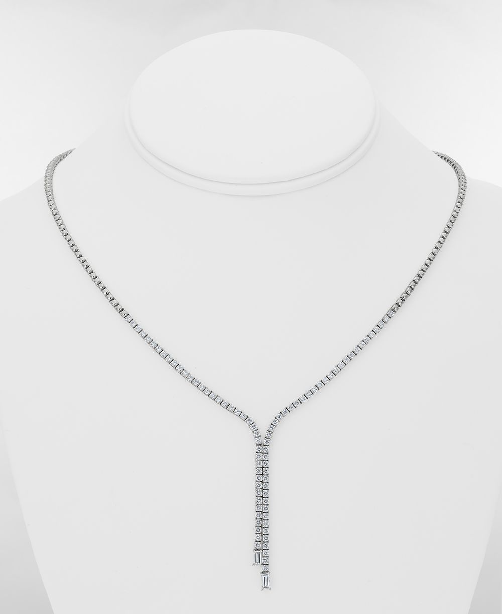 Amazon.com: Y Necklace Fashion Lariat Drop Chain Unique Gift for Her Pear  and Round Moissanite 14k White Gold 14k Rose Gold 14k Yellow Gold :  Handmade Products
