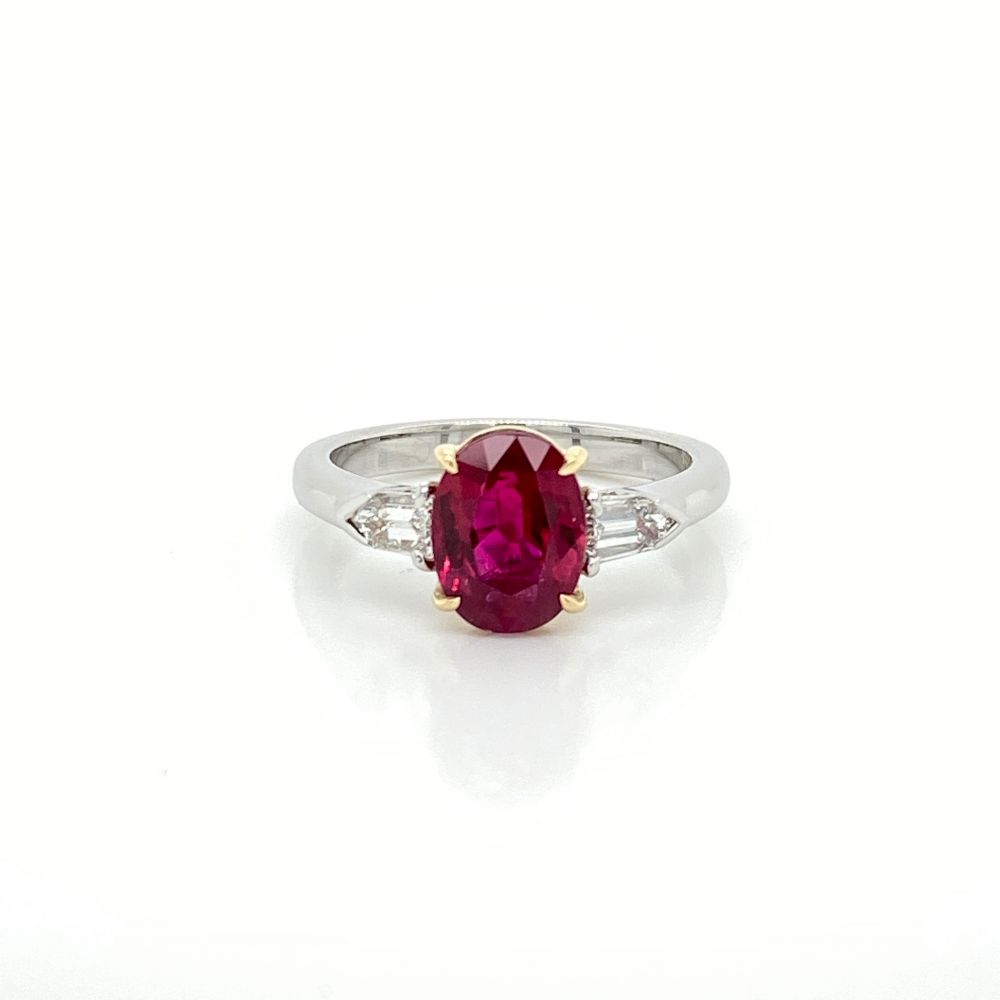 LBGR0018 Ring Ruby Light Center Stone Classic Tension 2-Tone – Diamond  Palace