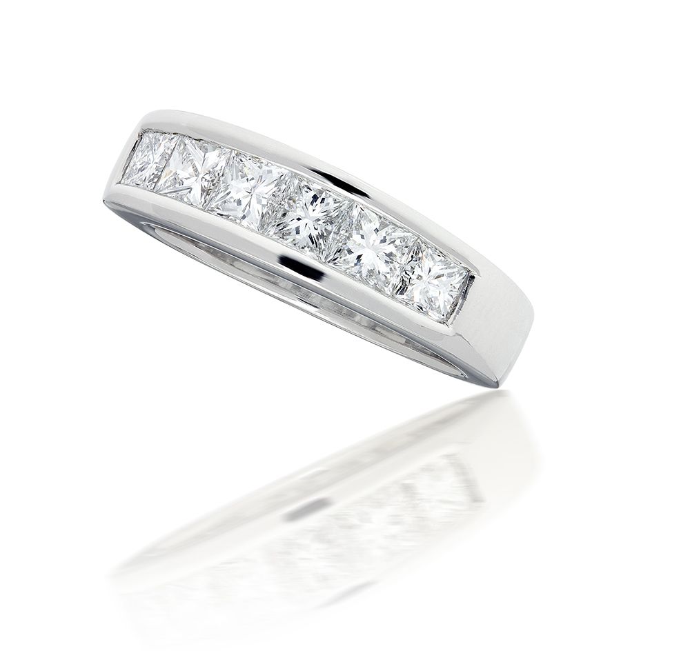 Channel Set Princess Cut Diamond Ring in Platinum 1.50ct. tw