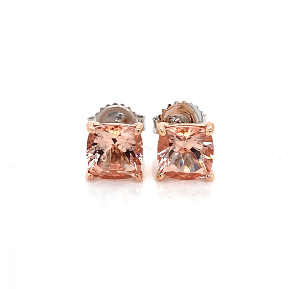 Morganite stud earrings on sale